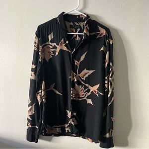 All Saints // Abstract Leaf Patterned Shirt // M